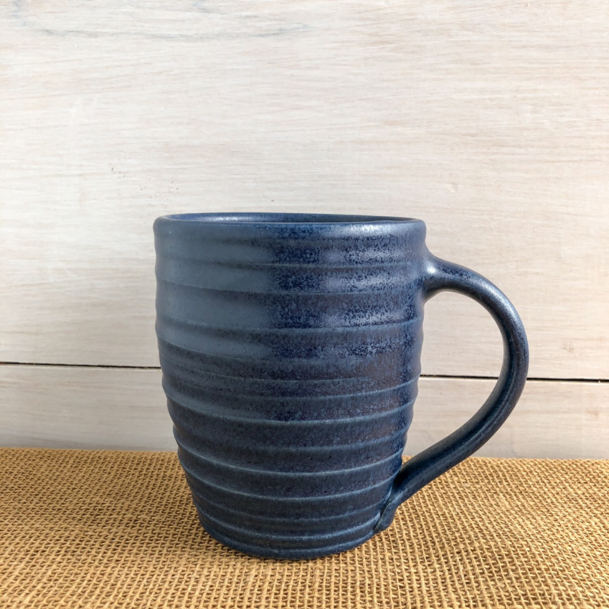 Rowe Pottery Hand thrown stoneware mug In our denim ridges
