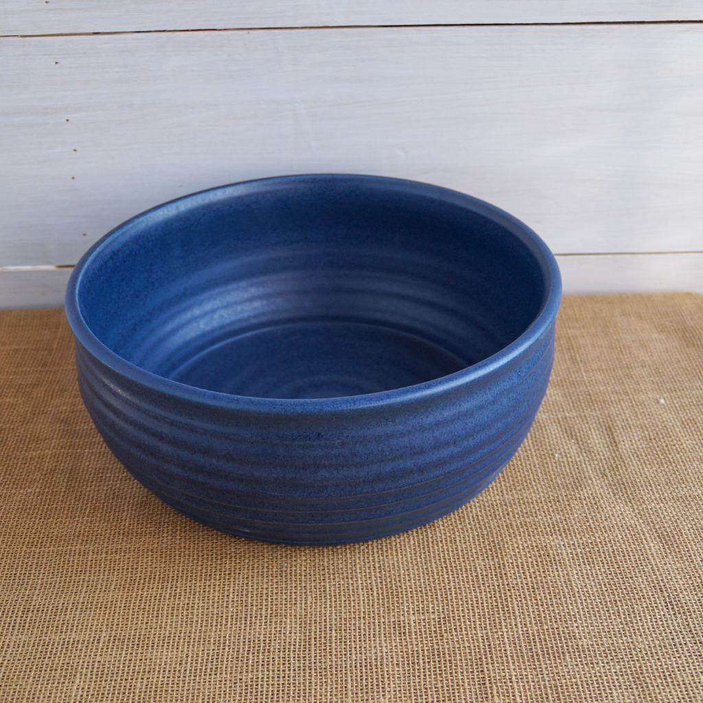 Ridges Serving Bowl- Denim