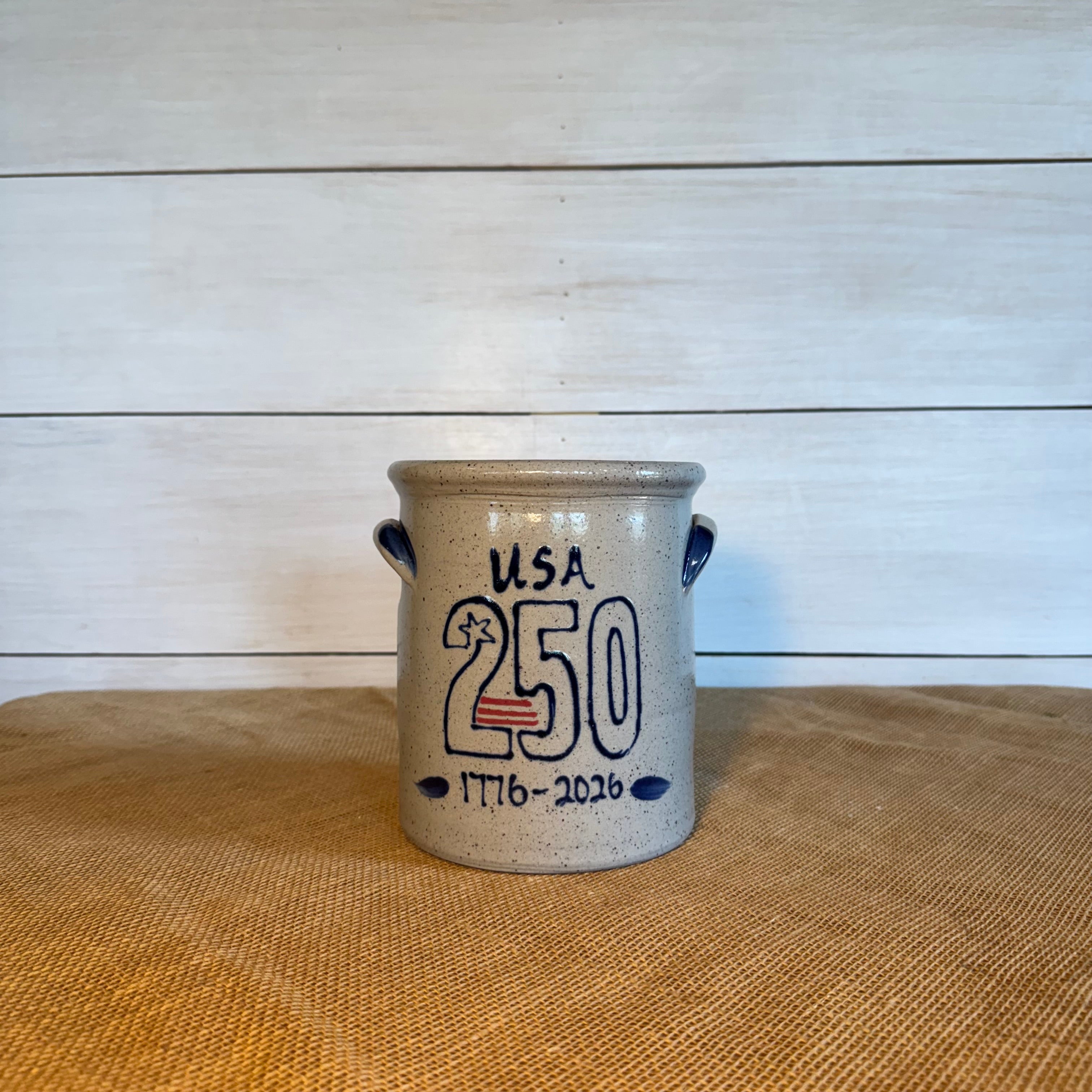 1/2 Gallon Crock - 250th Anniversary Flag Pattern