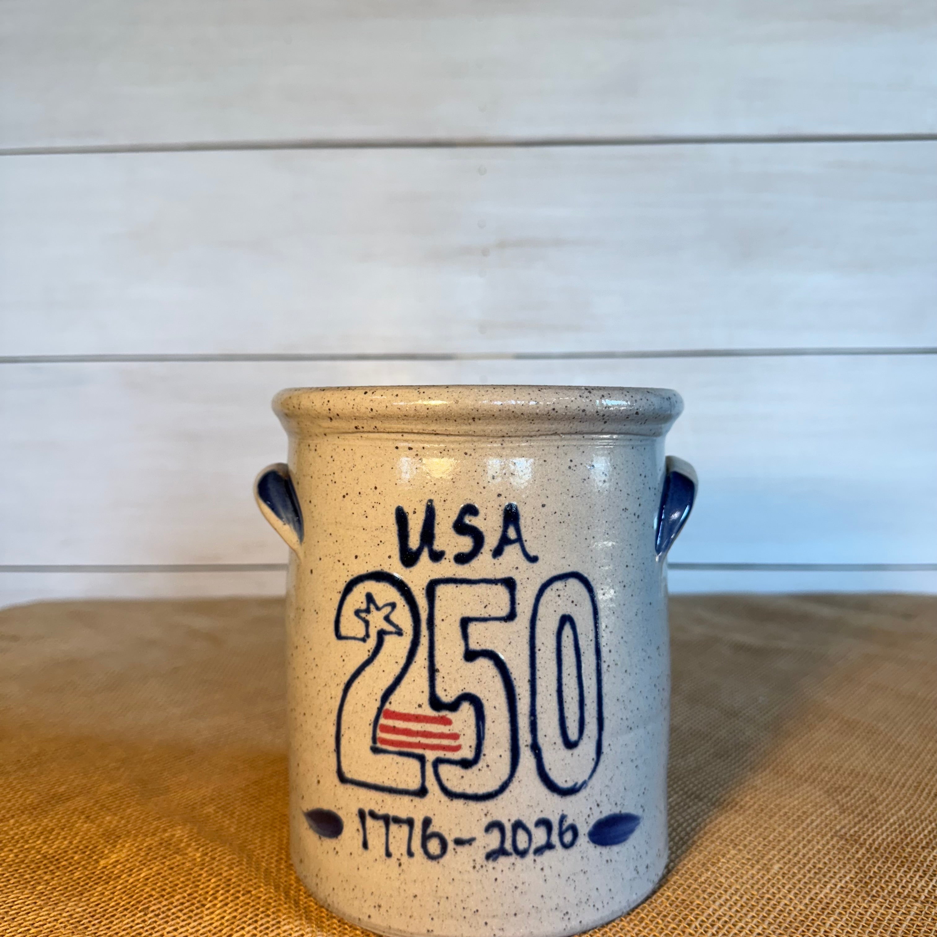 1/2 Gallon Crock - 250th Anniversary Flag Pattern