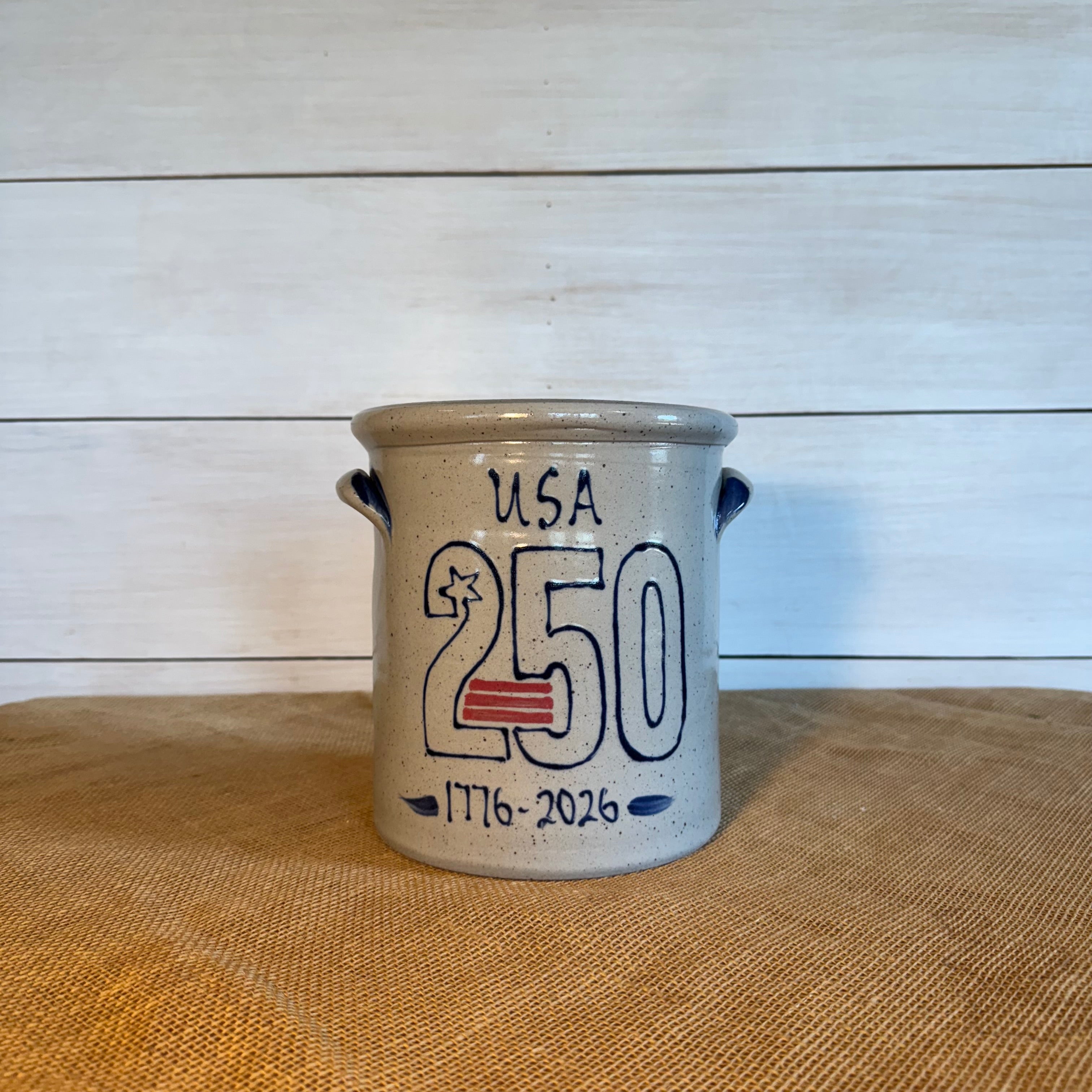 1 Gallon Crock - 250th Anniversary Flag Pattern