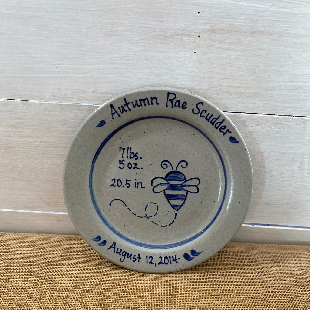 9" Birth Plate- Personalized (Choose A Pattern)