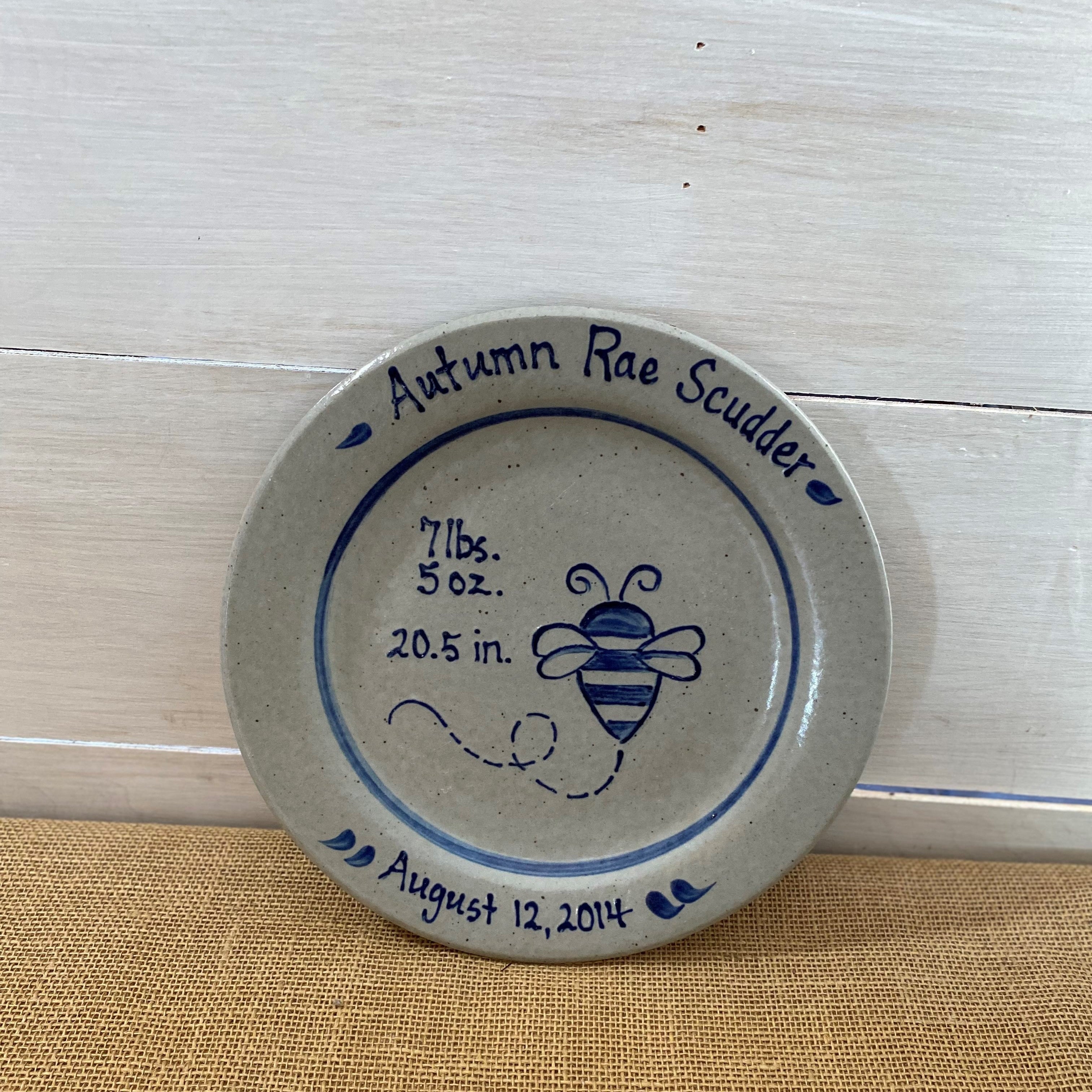 11" Birth Plate- Personalized (Choose A Pattern)