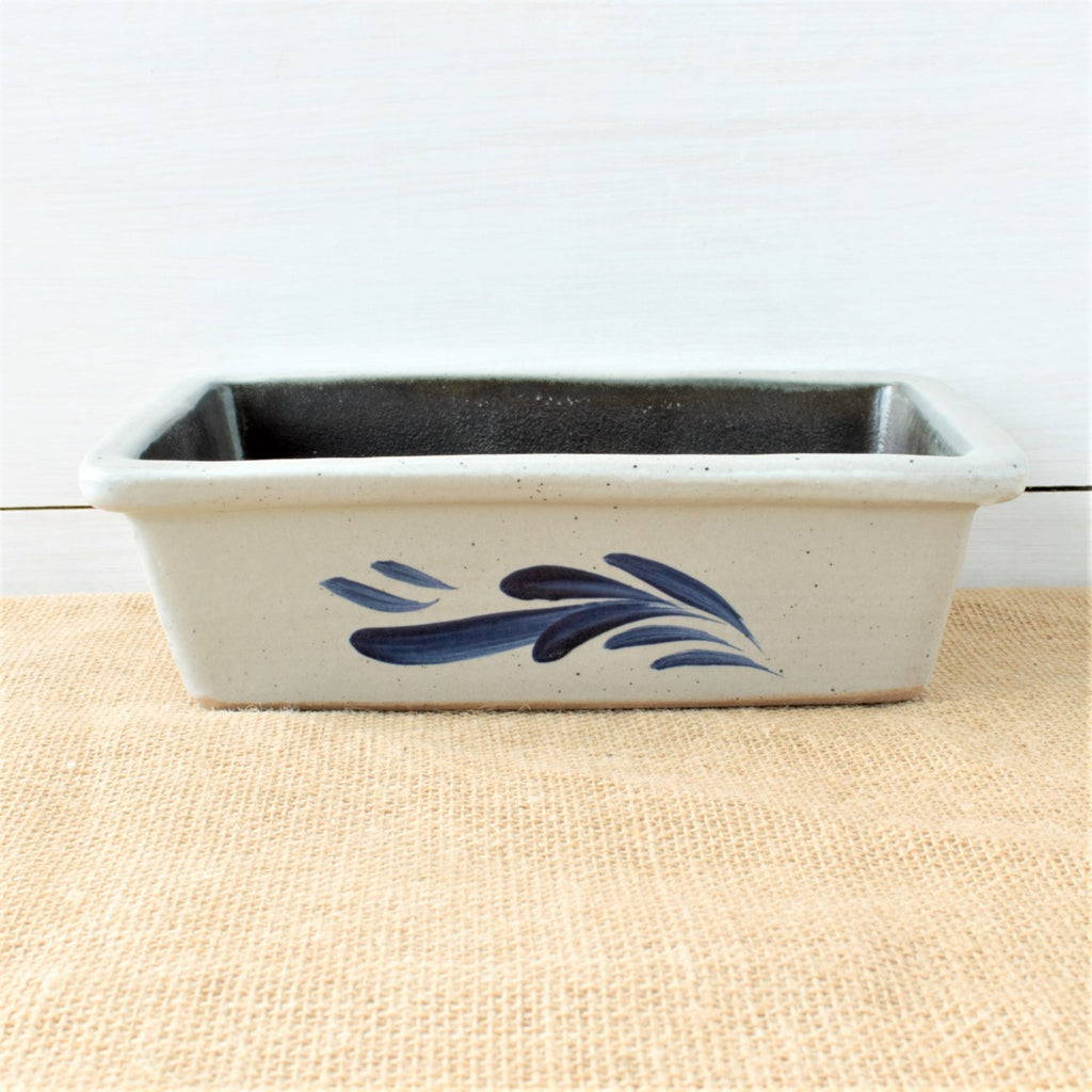 Rowe Pottery handmade stoneware bread baker in a classic cambridge pattern