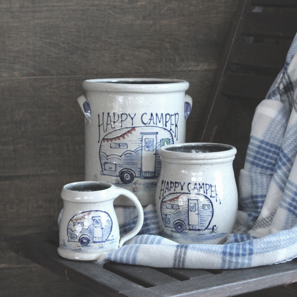 Candle Crock- Happy Camper