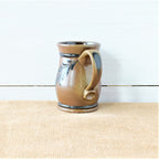 Rowe Pottery Hand thrown stoneware mug In a hand decorated Provincial pattern side view