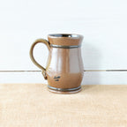 Rowe Pottery Hand thrown stoneware mug In a hand decorated Provincial pattern back view
