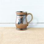 Rowe Pottery Hand thrown stoneware mug In a hand decorated Provincial pattern