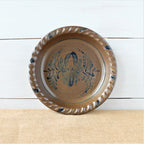 Rowe Pottery handmade stoneware pie plate with Provincial pattern