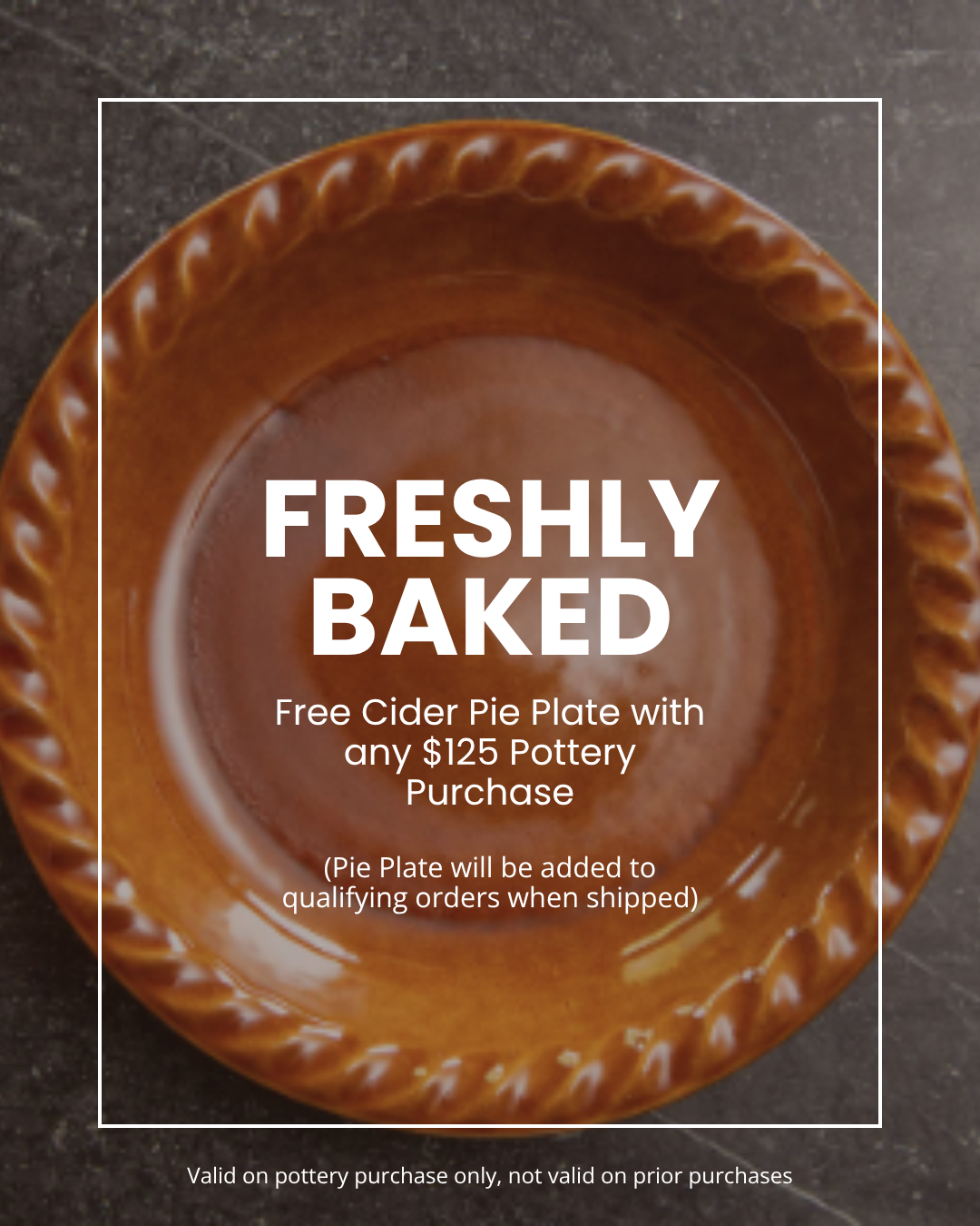 Rowe Pottery Handcrafted Stoneware Pie Plate from our Ridges Collection in Cider