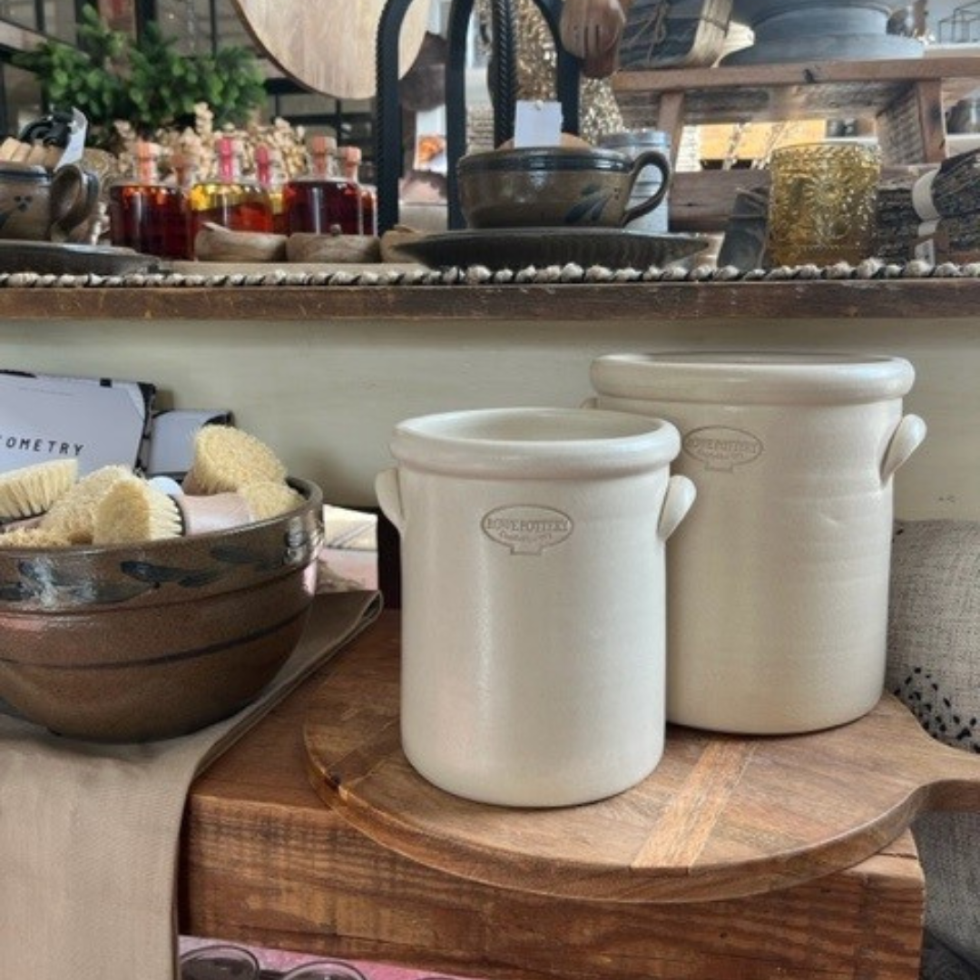 1 Gallon Crock- Drift White