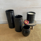 Farmhouse Ridges Candle Crock- Black Tie